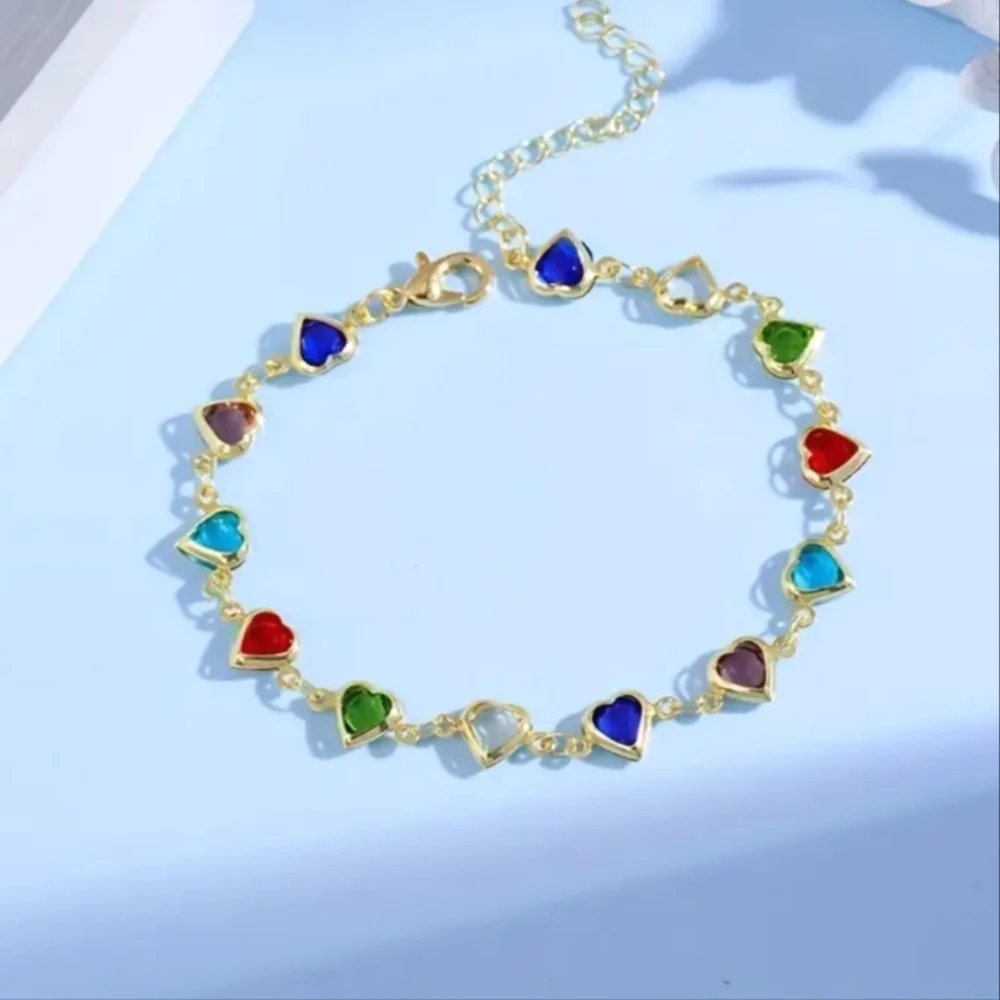 Heart Crystal Bracelet Multicolor - Picture 2 of 5